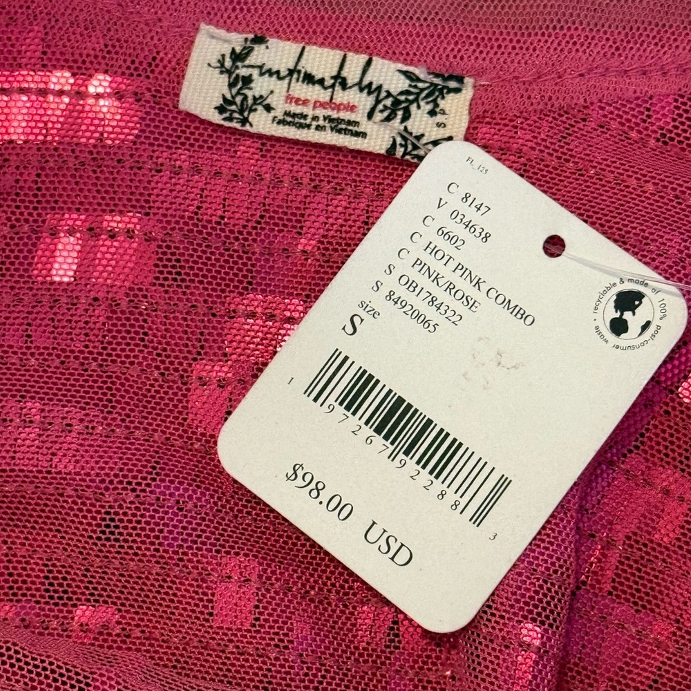 Free People Hot Pink Sequin Top - Picture 5 of 6
